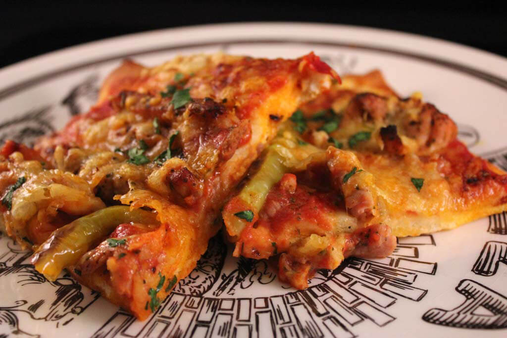 Foto zum Rezept: Schnelle Gyros-Pizza auf www.martinas-lieblingsrezepte.de